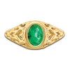 Thumbnail Image 3 of Natural Emerald Oval Bezel Ring 14K Yellow Gold