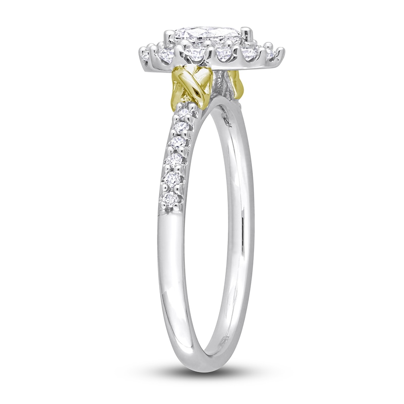 Y-Knot Diamond Ring 3/4 ct tw Pear/Round 14K Two-Tone Gold
