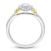Thumbnail Image 2 of Y-Knot Diamond Ring 3/4 ct tw Pear/Round 14K Two-Tone Gold