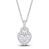 Thumbnail Image 0 of Diamond Heart Pendant Necklace 1-1/4 ct tw Round 14K White Gold 16"