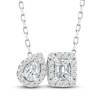 Thumbnail Image 0 of Diamond Pendant Necklace 1/2 ct tw Pear/Emerald/Round 14K White Gold 18"