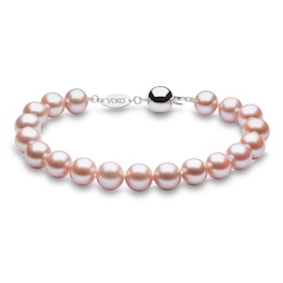 Yoko London Pink Freshwater Cultured Pearl Bracelet 18K White Gold 7&quot;
