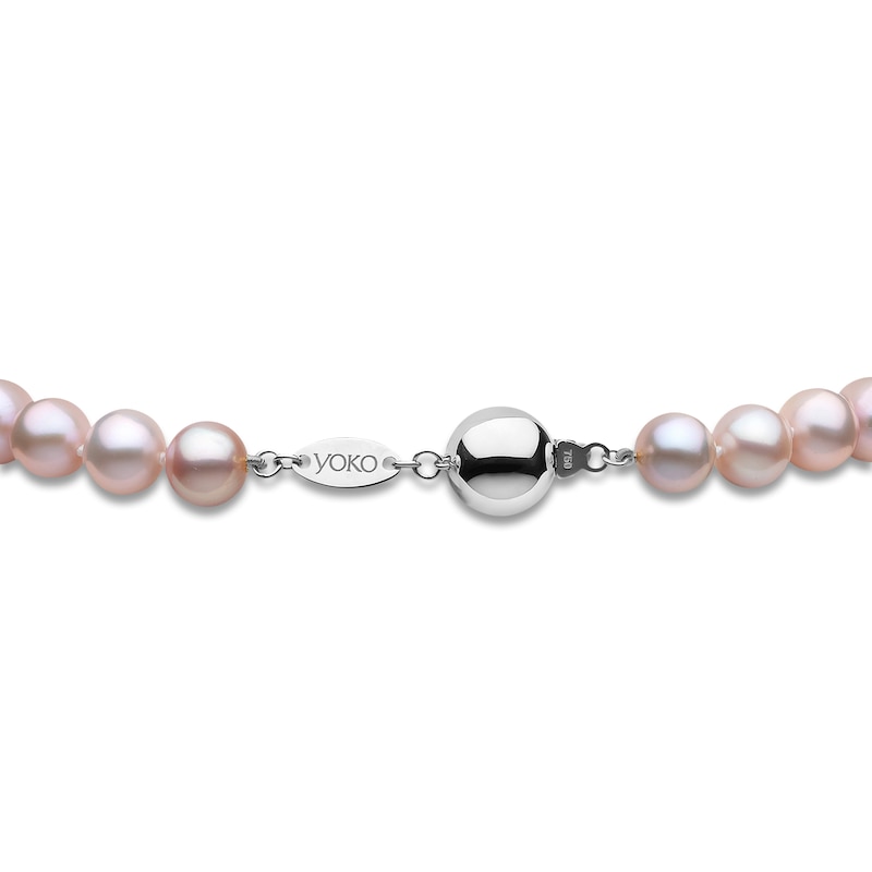 Yoko London Pink Freshwater Cultured Pearl Bracelet 18K White Gold 7"