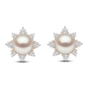 Thumbnail Image 1 of Yoko London Freshwater Cultured Pearl Stud Earrings 1/3 ct tw Diamonds 18K Yellow Gold