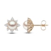 Thumbnail Image 2 of Yoko London Freshwater Cultured Pearl Stud Earrings 1/3 ct tw Diamonds 18K Yellow Gold