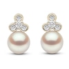 Thumbnail Image 1 of Yoko London Freshwater Cultured Pearl Earrings 1/6 ct tw Diamonds 18K Yellow Gold