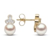 Thumbnail Image 2 of Yoko London Freshwater Cultured Pearl Earrings 1/6 ct tw Diamonds 18K Yellow Gold