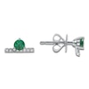 Thumbnail Image 2 of Natural Emerald & Diamond Earrings 1/15 ct tw 14K White Gold