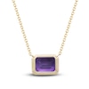 Thumbnail Image 1 of Natural Amethyst Necklace 1/20 ct tw Round 14K Yellow Gold 18&quot;