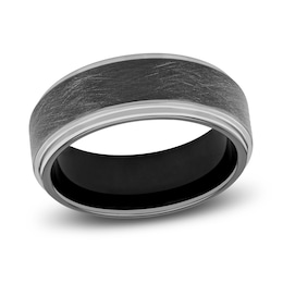 Men's Wedding Band Black Ion-Plated Tungsten 8.0mm