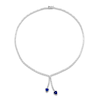 Thumbnail Image 1 of Le Vian Couture Trillion-Cut Natural Blue Sapphire Dangle Necklace 1-1/3 ct tw Diamonds 18K Vanilla Gold