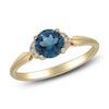 Thumbnail Image 1 of Natural London Blue Topaz & Diamond Engagement Ring 1/20 ct tw 14K Yellow Gold