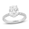 Thumbnail Image 0 of Oval-Cut Lab-Created Diamond Hidden Halo Engagement Ring 2-1/2 ct tw 14K White Gold