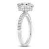 Thumbnail Image 1 of Oval-Cut Lab-Created Diamond Hidden Halo Engagement Ring 2-1/2 ct tw 14K White Gold