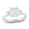 Thumbnail Image 1 of Lab-Created Diamond Emerald-Cut & Trapezoid-Cut Three-Stone Engagement Ring 2-3/4 ct tw 14K White Gold