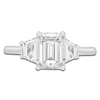 Thumbnail Image 3 of Lab-Created Diamond Emerald-Cut & Trapezoid-Cut Three-Stone Engagement Ring 2-3/4 ct tw 14K White Gold