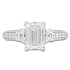 Thumbnail Image 2 of Lab-Created Diamond Emerald-Cut & Trapezoid-Cut Three-Stone Engagement Ring 3 ct tw 14K White Gold