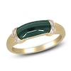 Thumbnail Image 2 of Natural Malachite & Diamond Ring 1/8 ct tw 14K Yellow Gold