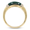 Thumbnail Image 4 of Natural Malachite & Diamond Ring 1/8 ct tw 14K Yellow Gold