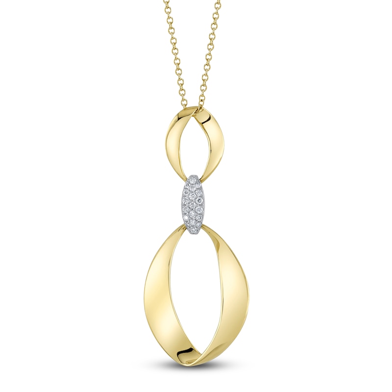 Main Image 1 of Shy Creation Diamond Mobius Necklace 1/15 ct tw 14K Yellow Gold 18&quot; SC22008996