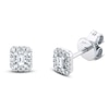 Thumbnail Image 1 of Shy Creation Baguette-Cut Diamond Halo Stud Earrings 1/10 ct tw 14K White Gold SC55012154