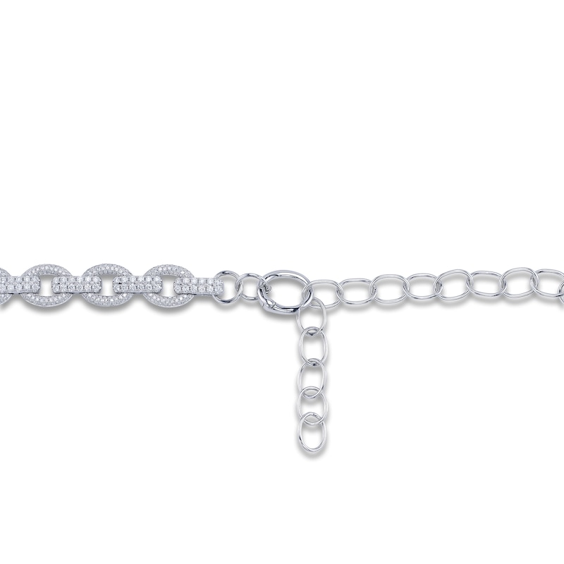 Main Image 2 of Shy Creation Diamond Chain Link Choker Necklace 6-3/8 ct tw 14K White Gold 18&quot; SC55027062V2