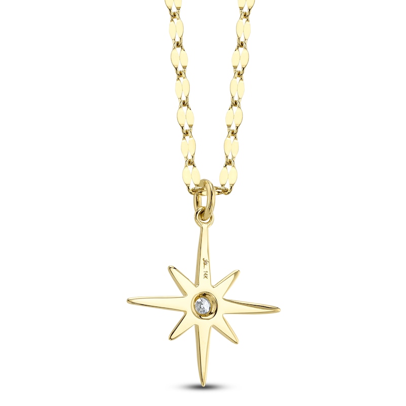 Main Image 2 of Shy Creation Diamond North Star Necklace 1/15 ct tw 14K Yellow Gold 18&quot; SC55026688