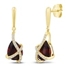 Thumbnail Image 1 of Pear-Shaped Natural Garnet & Diamond Dangle Earrings 1/10 ct tw 14K Yellow Gold