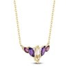 Thumbnail Image 2 of Marquise-Cut Natural Morganite, Amethyst, Rhodolite Garnet & Diamond Accent Necklace 14K Yellow Gold 18&quot;