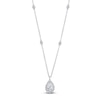 Thumbnail Image 1 of Shy Creation Pear-Shaped Diamond Halo Necklace 1/2 ct tw 14K White Gold 18&quot; SC22009024