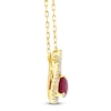 Thumbnail Image 2 of Round-Cut Natural Ruby & Diamond Necklace 1/10 ct tw 14K Yellow Gold 18&quot;