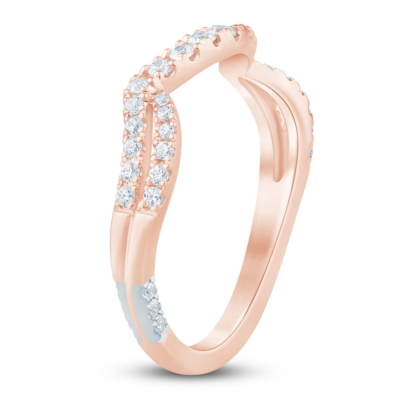 Main Image 2 of Pnina Tornai Diamond Split Shank Contour Wedding Band 1/3 ct tw 14K Rose Gold