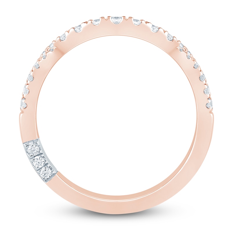 Main Image 4 of Pnina Tornai Diamond Split Shank Contour Wedding Band 1/3 ct tw 14K Rose Gold