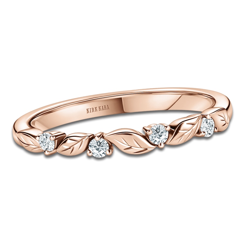 Main Image 1 of Kirk Kara Diamond Four-Stone Leaf Wedding Band 1/15 ct tw 14K Rose Gold