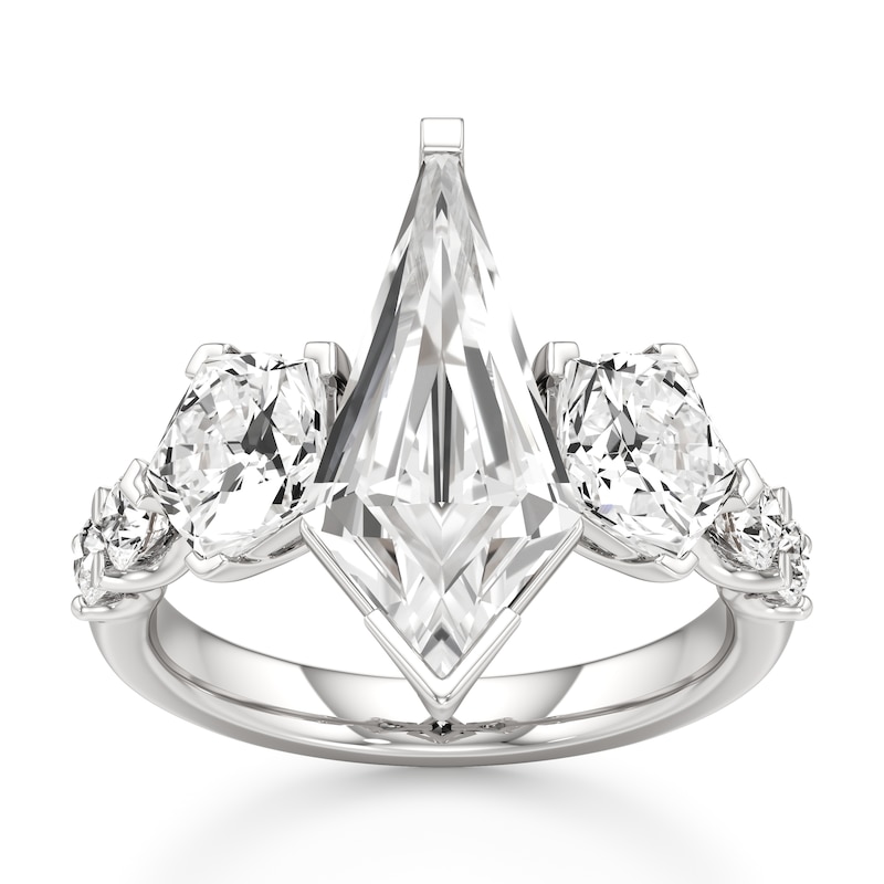 Main Image 1 of J'Lure Kite Step-Cut Lab-Created Diamond Engagement Ring 5-1/3 ct tw 18K White Gold