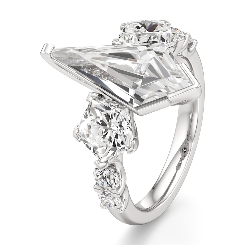 Main Image 4 of J'Lure Kite Step-Cut Lab-Created Diamond Engagement Ring 5-1/3 ct tw 18K White Gold