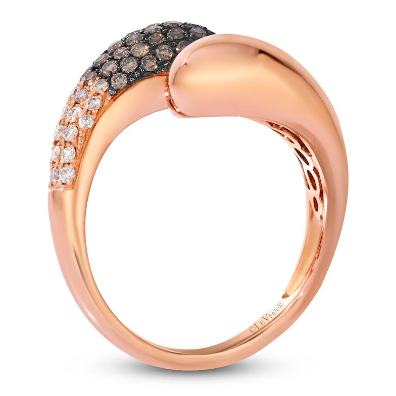 Main Image 2 of Le Vian Chocolate Ombré Diamond Bypass Ring 5/8 ct tw 14K Strawberry Gold