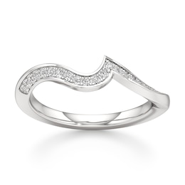 J'Lure Lab-Created Diamond Contour Wedding Band 1/5 ct tw 18K White Gold