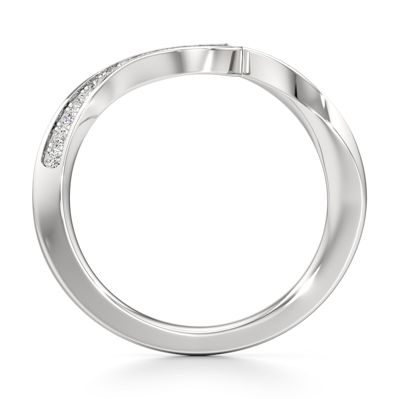 Main Image 2 of J'Lure Lab-Created Diamond Contour Wedding Band 1/5 ct tw 18K White Gold