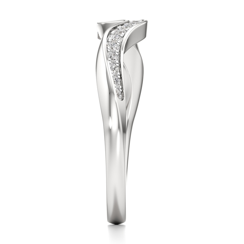 Main Image 3 of J'Lure Lab-Created Diamond Contour Wedding Band 1/5 ct tw 18K White Gold