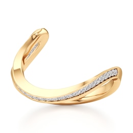 J'Lure Lab-Created Diamond Contour Wedding Band 1/6 ct tw 18K Yellow Gold