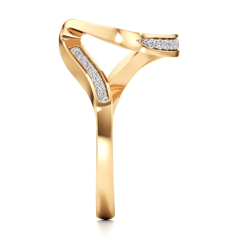 Main Image 3 of J'Lure Lab-Created Diamond Contour Wedding Band 1/6 ct tw 18K Yellow Gold