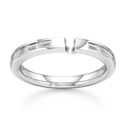 J'Lure Baguette-Cut Lab-Created Diamond Contour Wedding Band 1/3 ct tw 18K White Gold