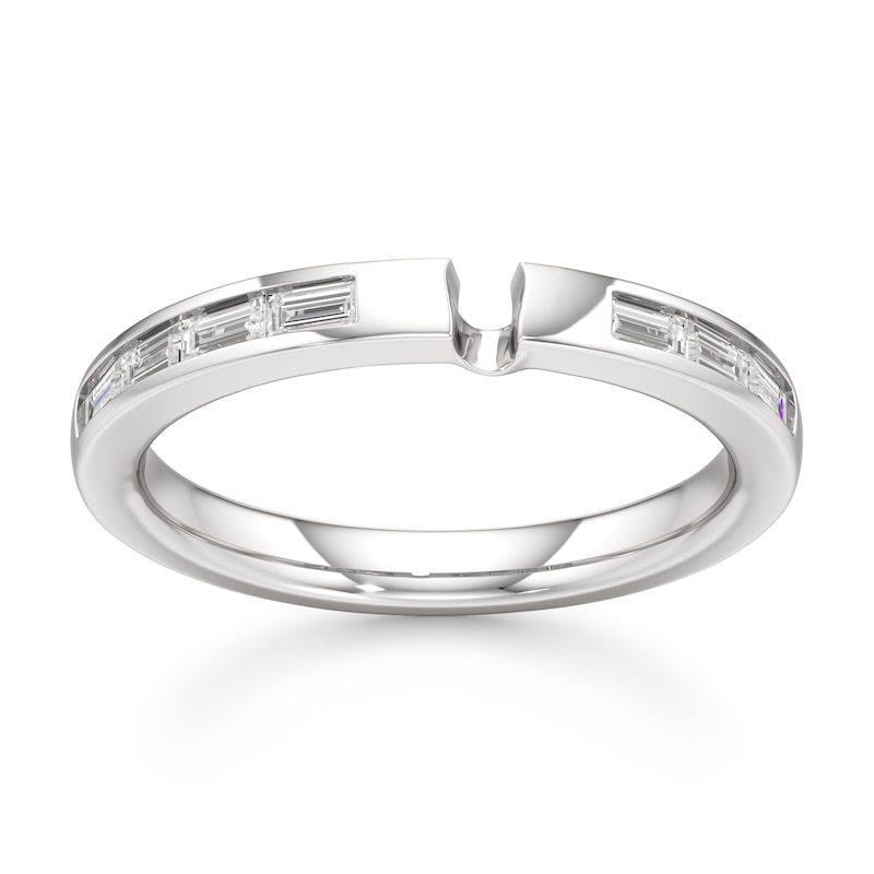 Main Image 1 of J'Lure Baguette-Cut Lab-Created Diamond Contour Wedding Band 1/3 ct tw 18K White Gold