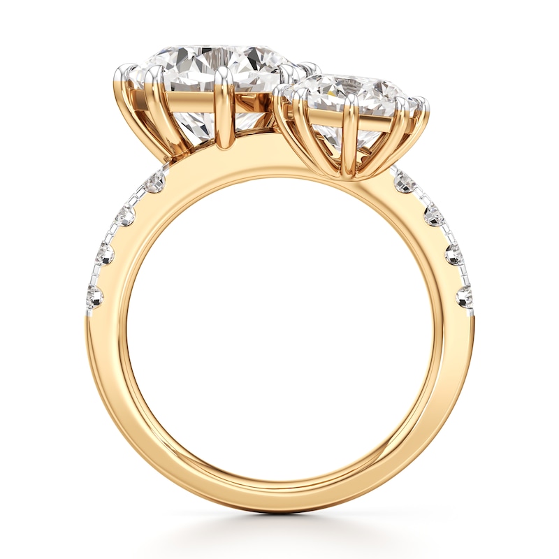 Main Image 2 of J'Lure Octagon Brilliant-Cut Two-Stone Lab-Created Diamond Engagement Ring 4-1/2 ct tw 18K Yellow Gold