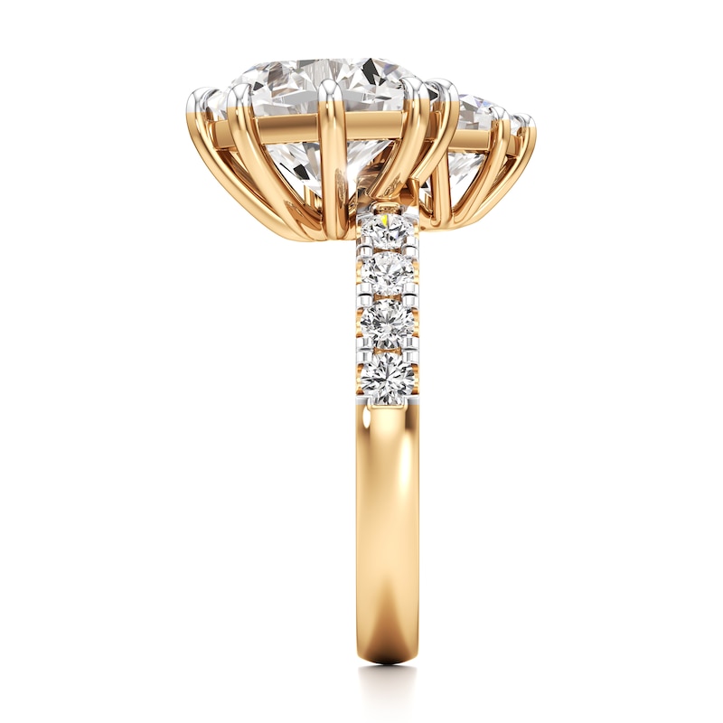 Main Image 3 of J'Lure Octagon Brilliant-Cut Two-Stone Lab-Created Diamond Engagement Ring 4-1/2 ct tw 18K Yellow Gold