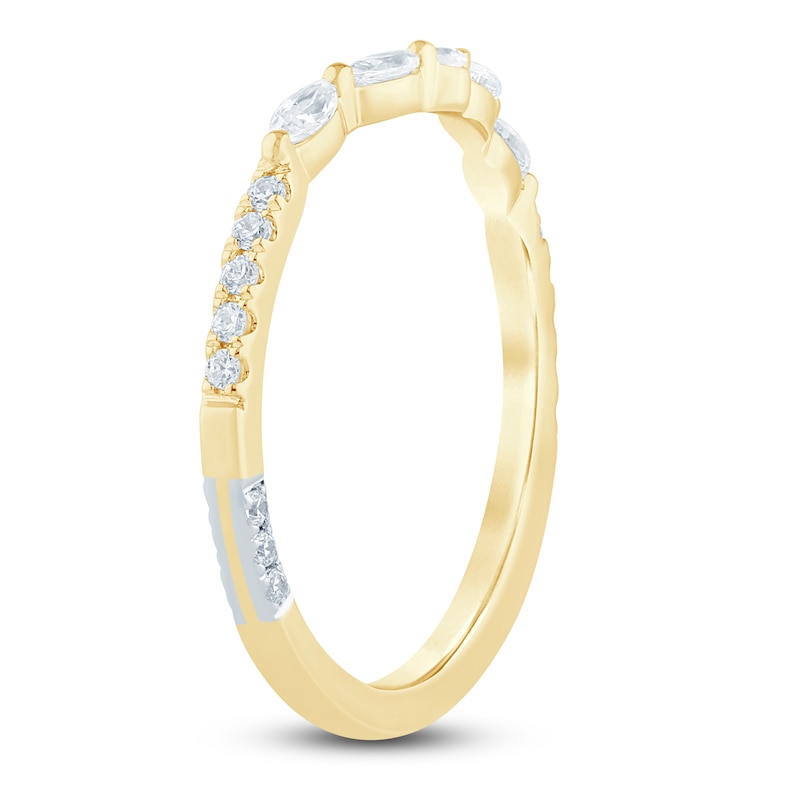 Main Image 2 of Pnina Tornai Marquise & Round-Cut Diamond Contour Anniversary Ring 1/4 ct tw 14K Yellow Gold