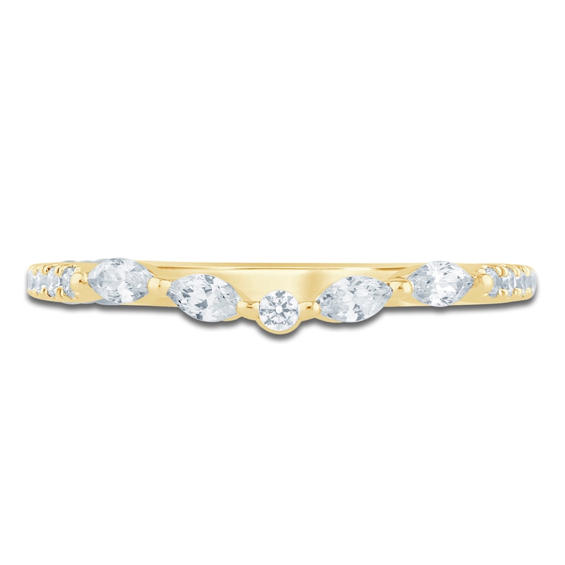 Main Image 3 of Pnina Tornai Marquise & Round-Cut Diamond Contour Anniversary Ring 1/4 ct tw 14K Yellow Gold