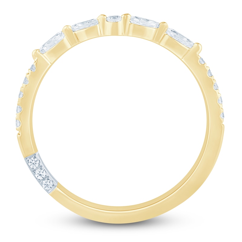 Main Image 4 of Pnina Tornai Marquise & Round-Cut Diamond Contour Anniversary Ring 1/4 ct tw 14K Yellow Gold