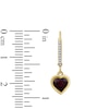 Thumbnail Image 3 of Heart-Shaped Natural Garnet & Diamond Dangle Earrings 1/10 ct tw 10K Yellow Gold